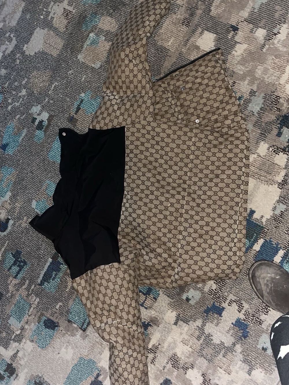 The North Face Brown Monogram Puffer Jacket with Black Yoke - Picture 4 of 6